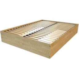 ABC MEUBLES Lit coffre 2 places bois massif robuste - 160x200 - Miel