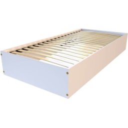 ABC MEUBLES Lit coffre 90x200 - 1 place bois massif - Blanc