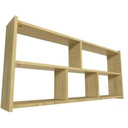 ABC MEUBLES Etagère suspendue largeur 140cm en bois pour lit mezzanine - Miel
