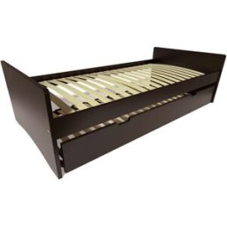 ABC MEUBLES Lit gigogne 80x200 ABC pin massif - Noir