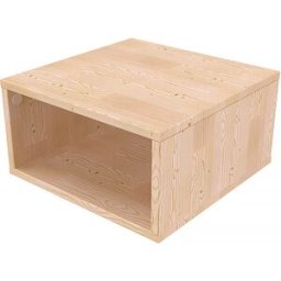 ABC MEUBLES Cube de rangement bois 50x50 cm - Brut (sans vernis)