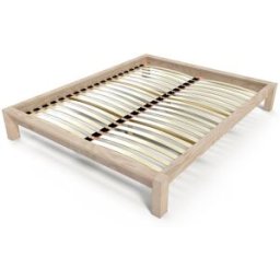 ABC MEUBLES Lit 2 places 140x200 King Solid en bois massif - Brut (sans vernis)