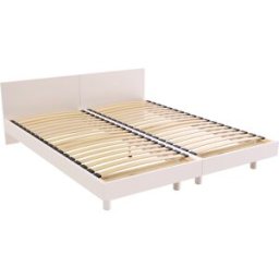 ABC MEUBLES Lits jumeaux bois massif avec têtes Twin - 90x200 - Blanc