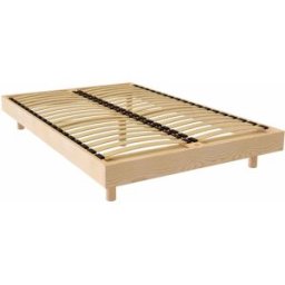 ABC MEUBLES Sommier à lattes 2 places bois Kit France - 120x190 - Vernis Naturel