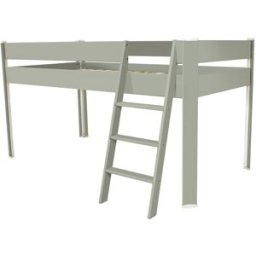 ABC MEUBLES Lit Compact 90x190 surélevé enfant - Gris