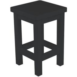 ABC MEUBLES Tabouret en bois droit - Noir