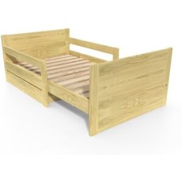 ABC MEUBLES Lit évolutif enfant avec tiroir bois - Miel