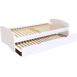 ABC MEUBLES Lit gigogne 90x200 Happy pin massif - Blanc