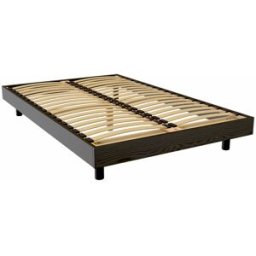 ABC MEUBLES Sommier à lattes 2 places bois Kit France - 120x190 - Noir
