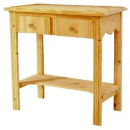 ABC MEUBLES Console Hall bois + 2 tiroirs - Miel antiquaire