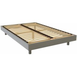 ABC MEUBLES Sommier à lattes 2 places bois Kit France - 120x190 - Gris