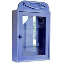 ABC MEUBLES Boite à clefs Azur bleu patine en bois - Bleu patine