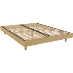 ABC MEUBLES Sommier à lattes 2 places bois Kit France - 140x200 - Miel