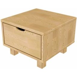 ABC MEUBLES Table de chevet bois Cube + tiroir - Miel