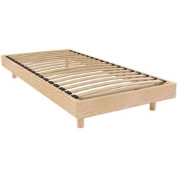 ABC MEUBLES Sommier à lattes 1 place bois Kit France - 80x200 - Brut (sans vernis)