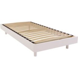 ABC MEUBLES Sommier à lattes 1 place bois Kit France - 90x200 - Blanc