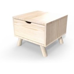 ABC MEUBLES Table de chevet Scandinave bois Viking + tiroir - Vernis Naturel