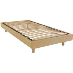 ABC MEUBLES Sommier à lattes 1 place bois Kit France - 80x200 - Miel