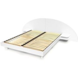 ABC MEUBLES Lit 2 places bois 140x190 avec tête et chevets ARC - Blanc