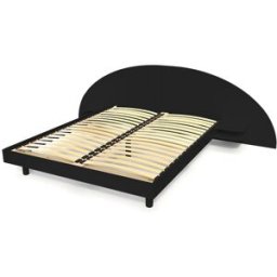 ABC MEUBLES Lit 2 places bois 140x200 avec tête et chevets ARC - Noir