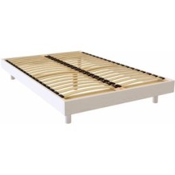 ABC MEUBLES Sommier à lattes 2 places bois Kit France - 120x190 - Blanc