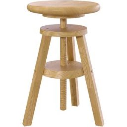 ABC MEUBLES Tabouret réglable à vis en bois - Miel