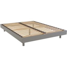 ABC MEUBLES Sommier à lattes 2 places bois Kit France - 140x190 - Gris