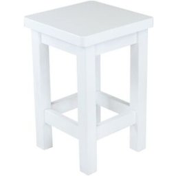 ABC MEUBLES Tabouret en bois droit - Blanc