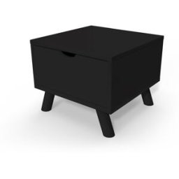 ABC MEUBLES Table de chevet Scandinave bois Viking + tiroir - Noir