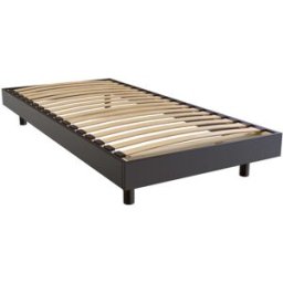 ABC MEUBLES Sommier à lattes 1 place bois Kit France - 80x200 - Noir