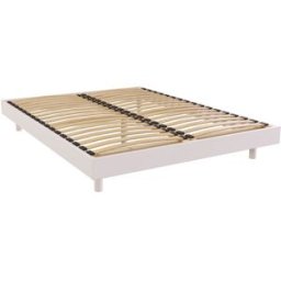 ABC MEUBLES Sommier à lattes 2 places bois Kit France - 140x190 - Blanc