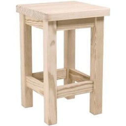 ABC MEUBLES Tabouret en bois droit - Brut (sans vernis)