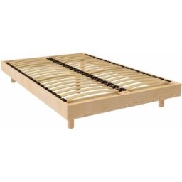 ABC MEUBLES Sommier à lattes 2 places bois Kit France - 120x190 - Brut (sans vernis)