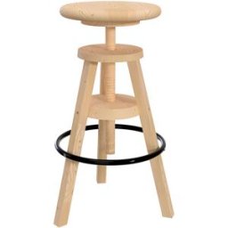ABC MEUBLES Tabouret de bar bois à vis - Brut (sans vernis)