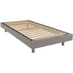 ABC MEUBLES Sommier à lattes 1 place bois Kit France - 90x200 - Gris
