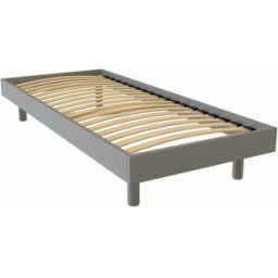 ABC MEUBLES Sommier à lattes 90x190 bois Kit Noé - Gris