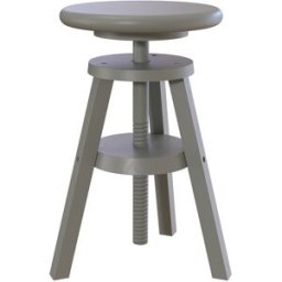 ABC MEUBLES Tabouret réglable à vis en bois - Gris