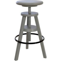 ABC MEUBLES Tabouret de bar bois à vis - Gris