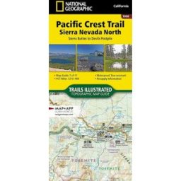 Carte de randonnée n° 1008 - Pacific Crest Trail : Sierra Buttes au Devil's Postpile National Geographic