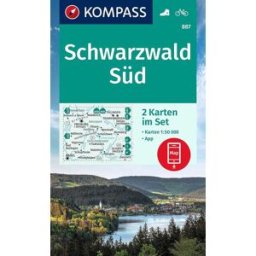 Carte de randonnée n° 887 - Forêt Noire Sud, lot de 2 cartes (Allemagne) Kompass