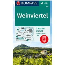 Carte de randonnée n° 204 - Weinviertel 2-Set + Naturführer (Autriche) Kompass
