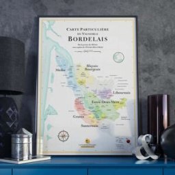 La carte des vins Affiche - Carte du vignoble bordelais - 50 x 70 cm