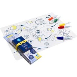 Set de coloriage réutilisable en silicone - Dans l'espace (3 ans et +) SuperPetit
