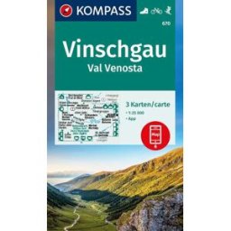 Carte de randonnée n° 670 - Vinschgau / Val Venosta - lot de 3 cartes (Italie) Kompass