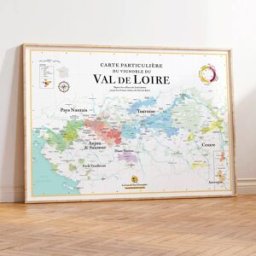 La carte des vins Affiche - Carte des vins du Val de Loire - 50 x 70 cm