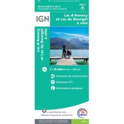 Carte cycliste - Lac d'Annecy et lac du Bourget à vélo IGN