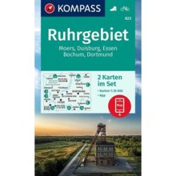 Carte de randonnée n° 823 - Ruhr - lot de 2 cartes (Allemagne) Kompass