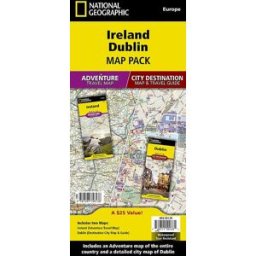 Carte de l'Irlande et plan des rues de Dublin (lot de cartes) National Geographic