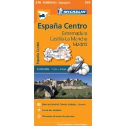 Carte routière n° 576 - Espagne Centrale (Estrémadure, Castille-La-Manche, Madrid Michelin