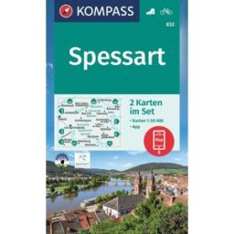 Carte de randonnée n° 832 - Spessart 2-set + Aktiv Guide (Allemagne) Kompass